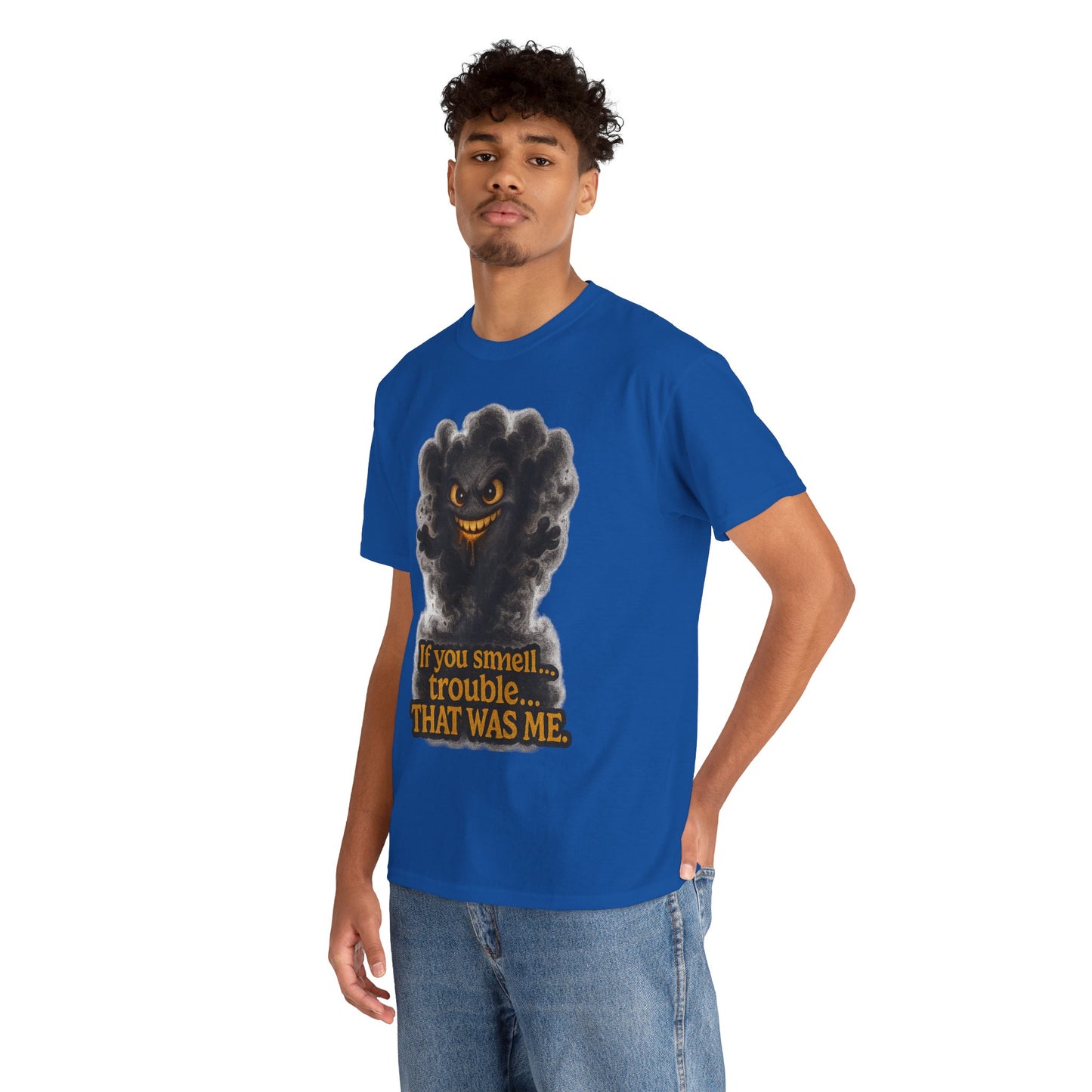 Mischievous Smoke Monster If You Smell Trouble T-Shirt | Funny Graphic Tee