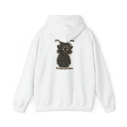 Hoodie — Cute Fluffy Black Raccoon Back Print "Or Maybe I'm Just Adorable"