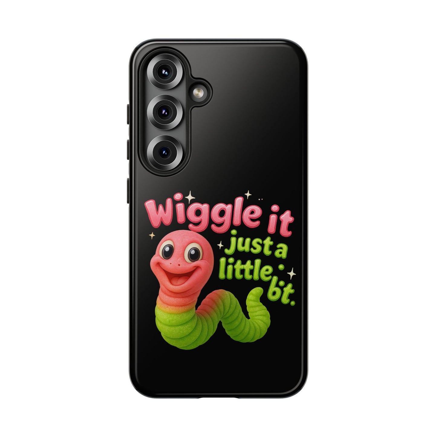 Wiggle It Worm Phone Case — Cute Pink & Green Cartoon iPhone Cover