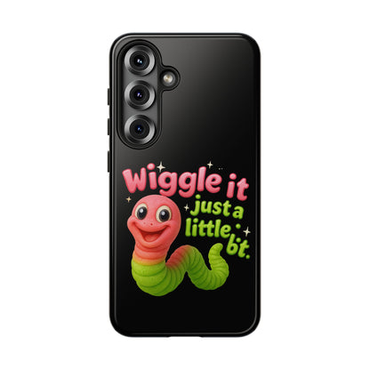 Wiggle It Worm Phone Case — Cute Pink & Green Cartoon iPhone Cover