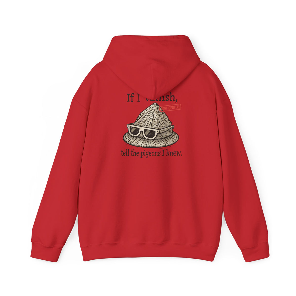 Hoodie — "If I Vanish, Tell the Pigeons I Knew" Novelty Pullover