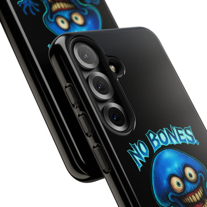 Phone Case — 'No Bones, No Chill, No Mercy' Blue Jellyfish Horror Design