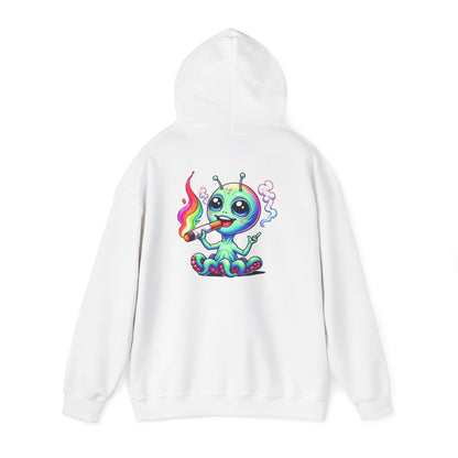 Alien Octopus Hoodie — Cute Rainbow-Smoking Space Creature Sweatshirt