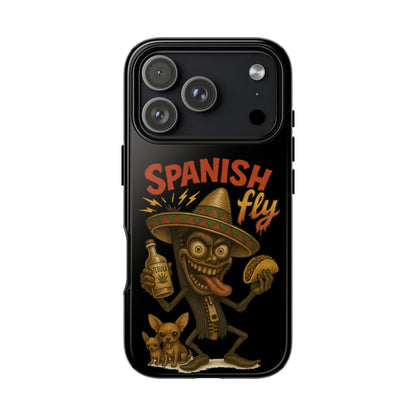 Spanish Fly Tough Phone Case — Retro Skull Sombrero Design