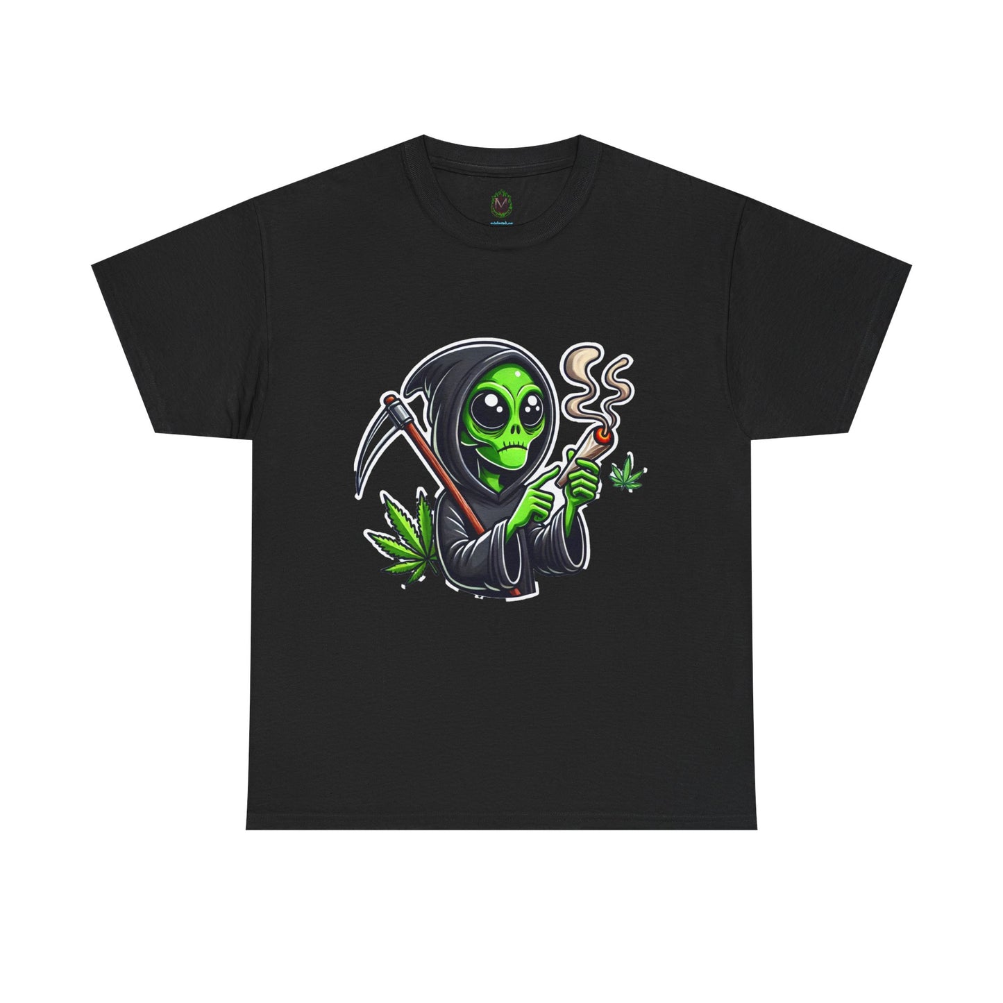 Grim Reaper Alien Smoking Joint T‑Shirt