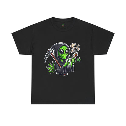 Grim Reaper Alien Smoking Joint T‑Shirt