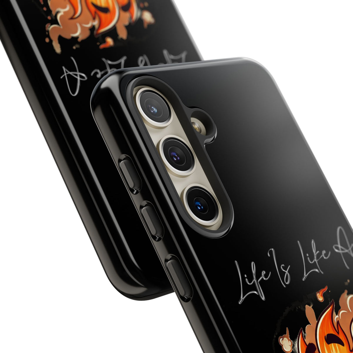Cute Flaming Dumpster Phone Case — "Life Is Lit" Funny Burnout Phone Cover