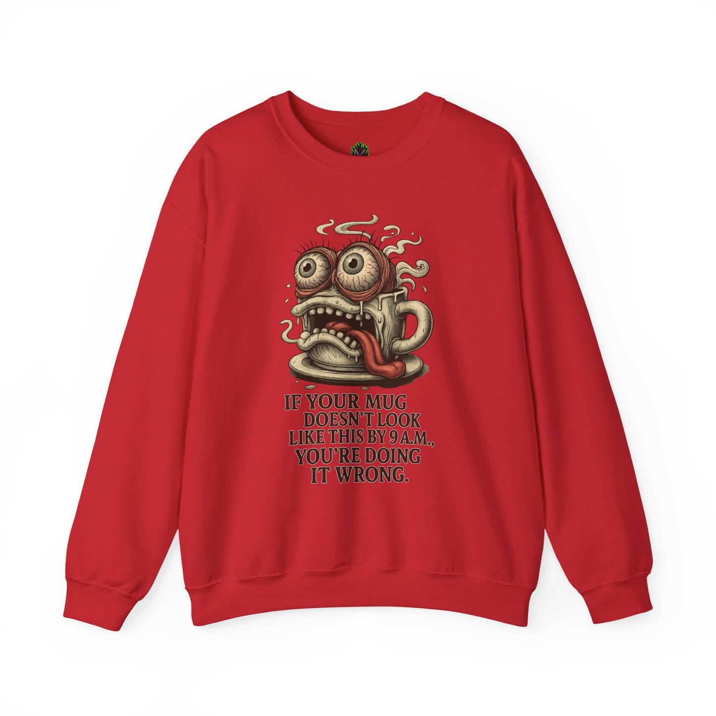 9 A.M. Coffee Mug Face Crewneck Sweatshirt