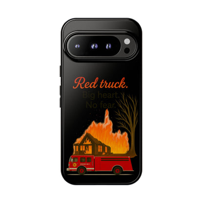 Phone Case — 'Red truck' Fire Truck Design, Vintage Firefighter Gift