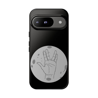 Spock Live Long Phone Case — Vulcan Salute Moon Graphic