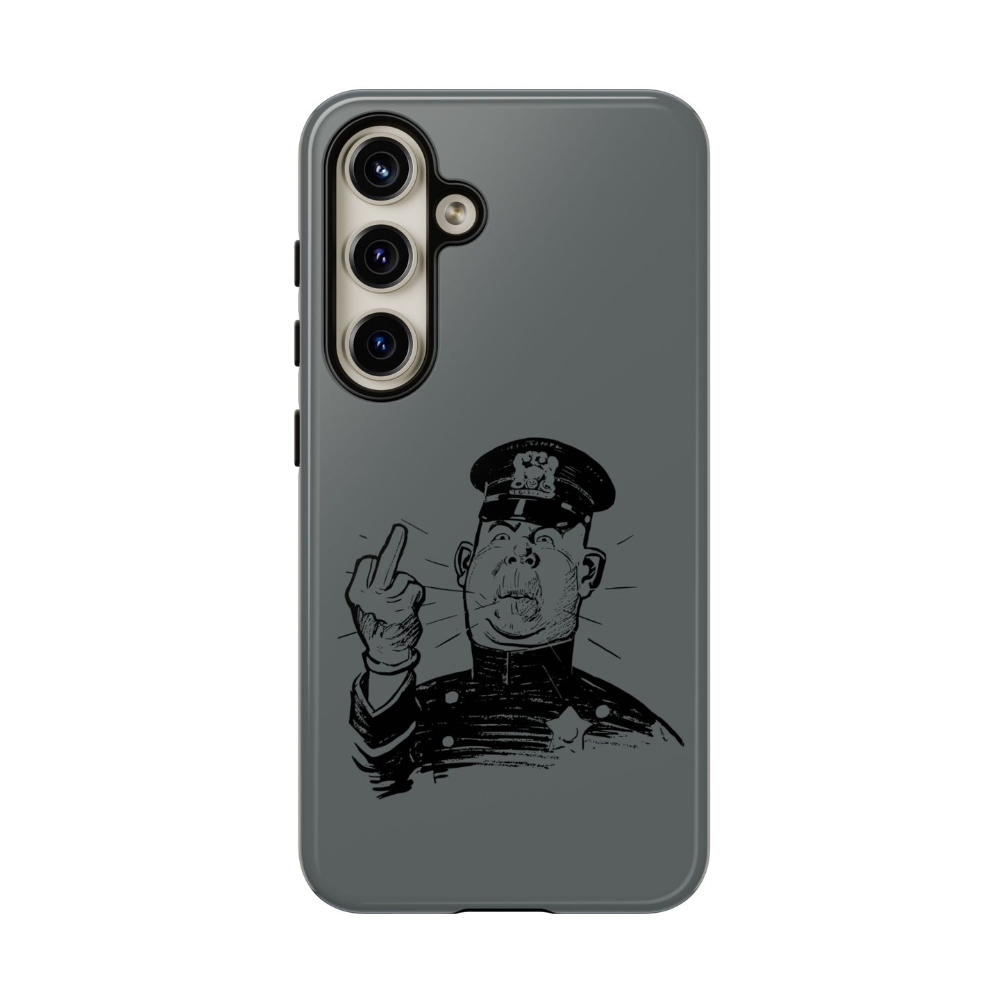 Vintage Cop Middle Finger Phone Case — Edgy Retro iPhone Protective Cover