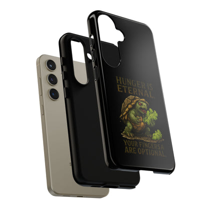 Phone Case — "Hunger Is Eternal, Your Fingers Are Optional" Turtle Monster Design