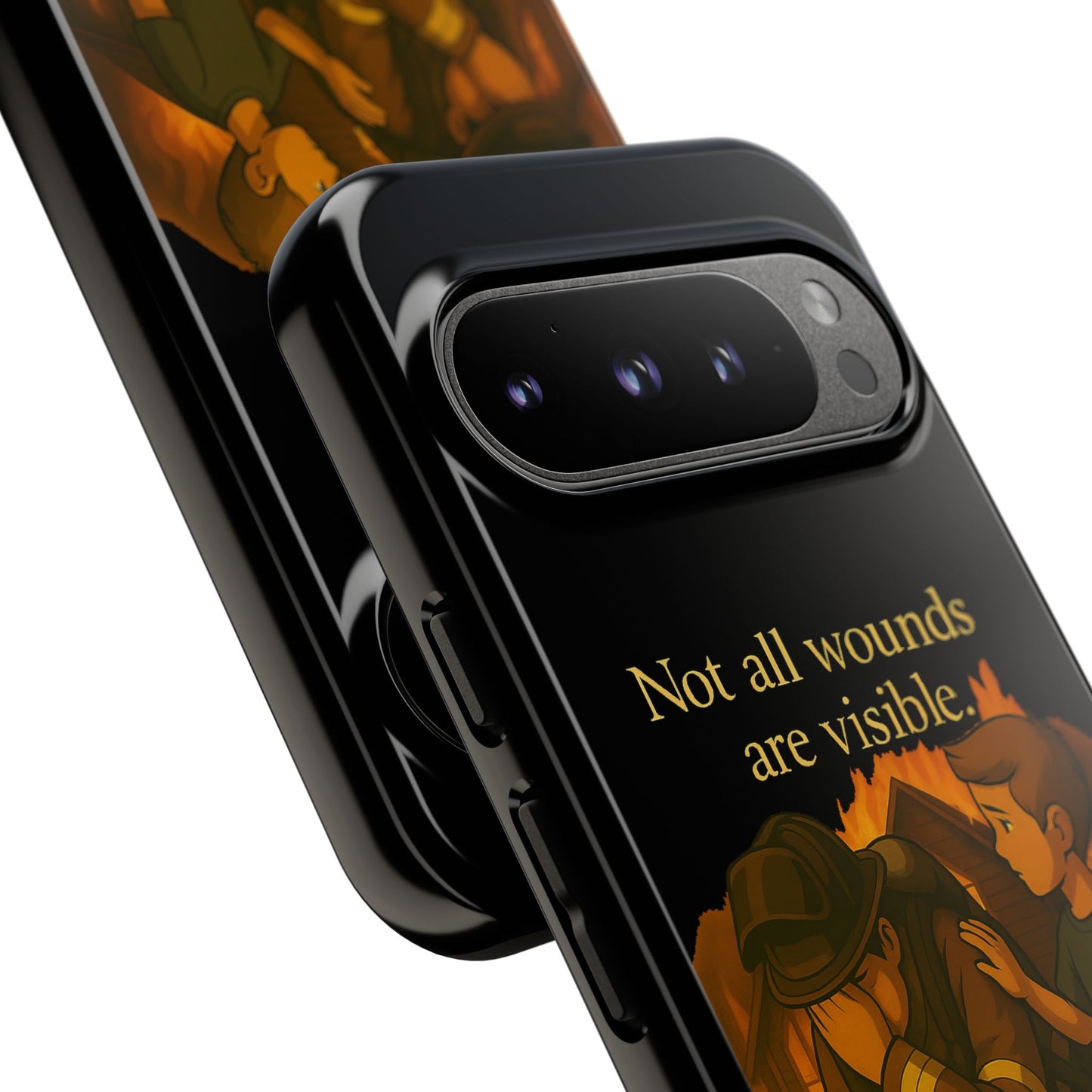 Phone Case — “Not All Wounds Are Visible” Firefighter PTSD Support Design