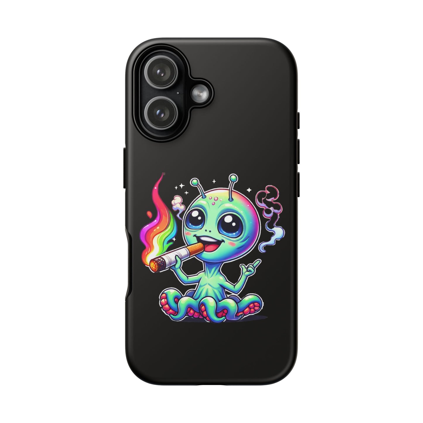 Alien Smoking Rainbow Joint Phone Case — Cute Psychedelic Cannabis iPhone Cover