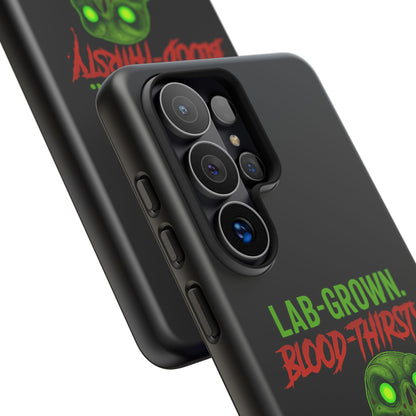 Phone Case — “Lab-Grown. Blood-Thirsty!” Green Monster Horror Design
