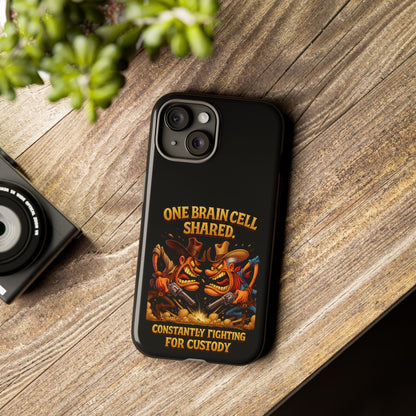 Phone Case — 'One Braincell Shared, Constantly Fighting for Custody' Funny Rivalry Cartoon