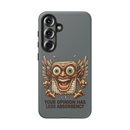 Phone Case — Funny Vintage Winged Toaster Design (“Your Opinion Has Less Absorbency”)