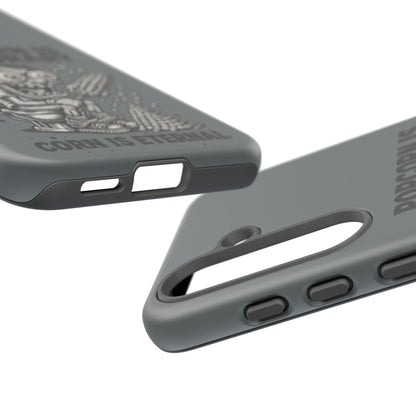 Phone Case — "Popcorn Is Temporary, Corn Is Eternal" Retro Zombie Corn Design