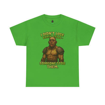 Funny Fantasy Mugling T-Shirt — “I Didn’t Lose Bracers, Someone Stole Them” Graphic Tee