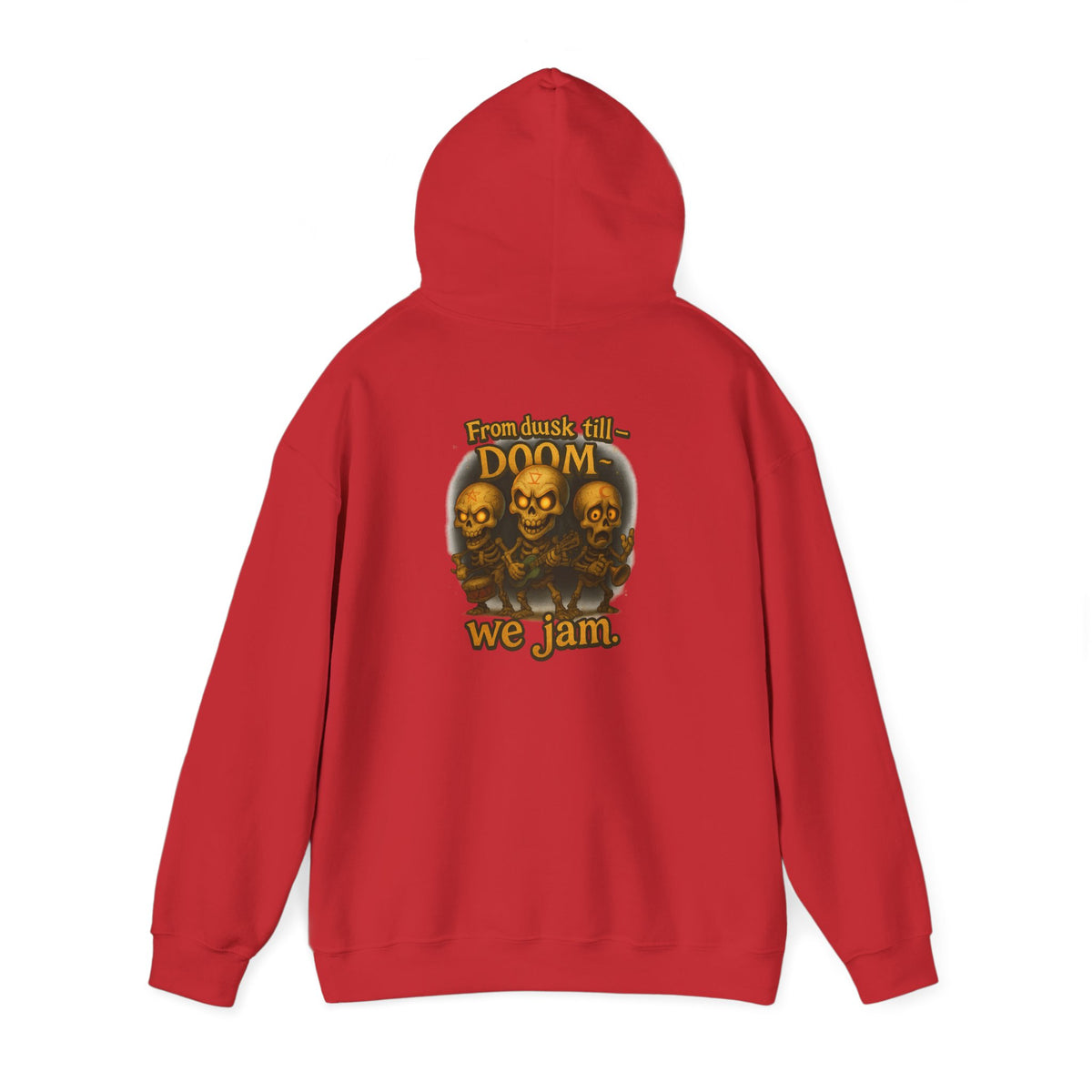 Doom We Jam Hoodie — Retro Skull Metal Band Graphic Sweatshirt