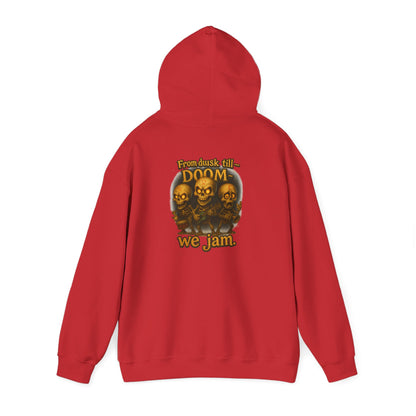 Doom We Jam Hoodie — Retro Skull Metal Band Graphic Sweatshirt