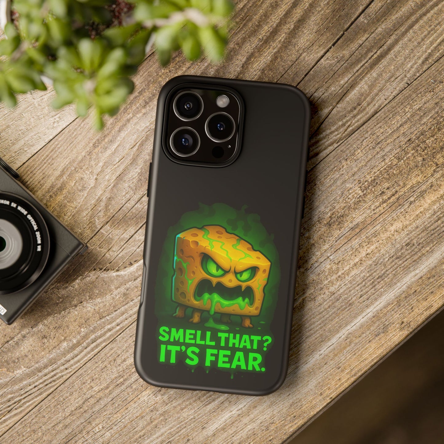 Phone Case — 'Smell That? It's Fear.' Spooky Cheese Monster Protective Case