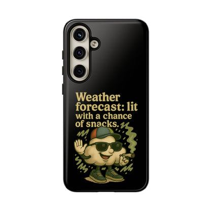 Phone Case — "Weather Forecast: Lit with a Chance of Snacks" Retro Graphic