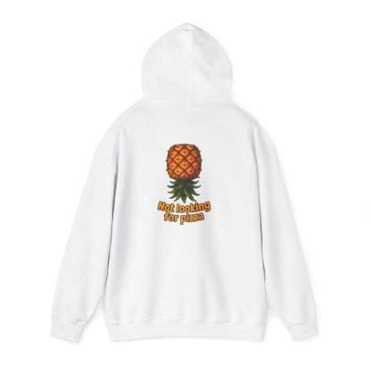 Pineapple Graphic Hoodie — "Not looking for pizza" Tropical Lounge Sweatshirt