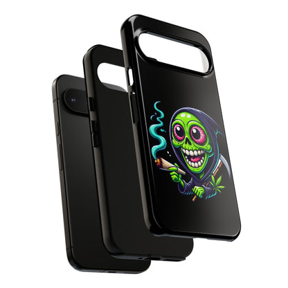 Grinning Stoner Grim Reaper Phone Case – Cannabis Skull iPhone Cover