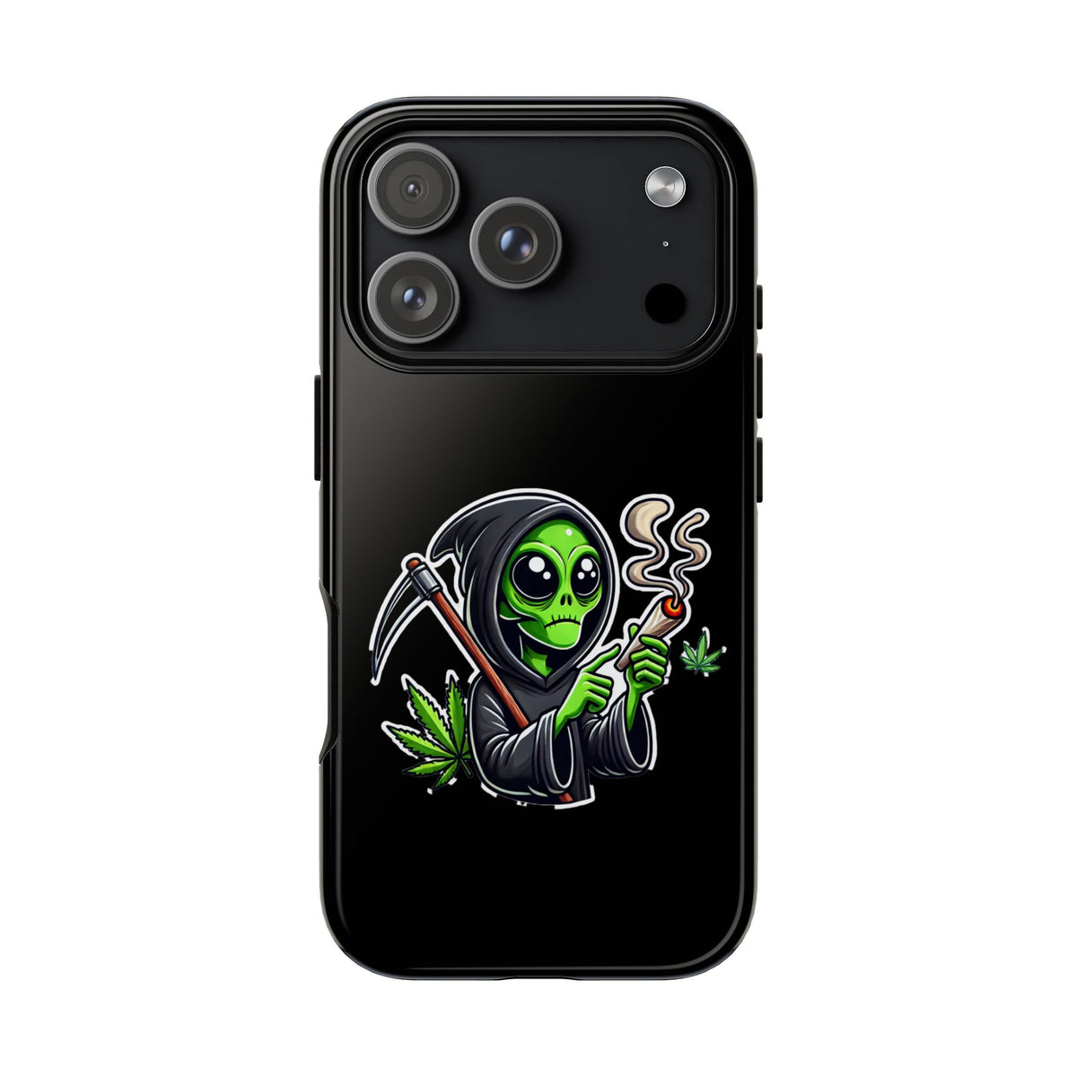 Reaper Alien Phone Case – Cute Grim Reaper Smoking Weed iPhone Case