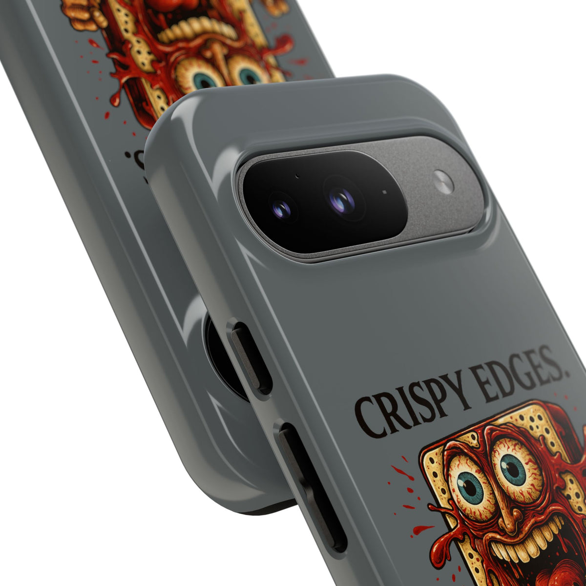 Phone Case — "Crispy Edges. Murder Center." Horror Toast Graphic