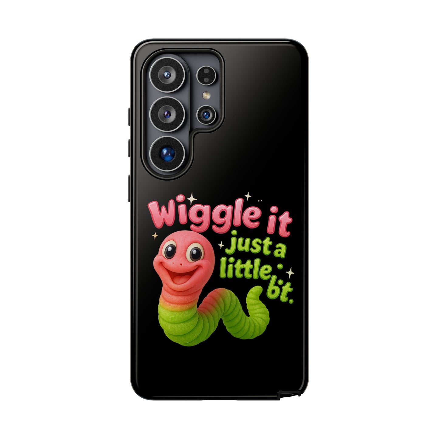 Wiggle It Worm Phone Case — Cute Pink & Green Cartoon iPhone Cover