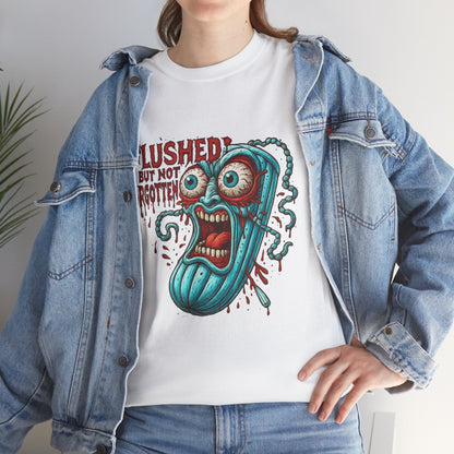 Flushed But Not Forgotten – Horror Tampon Tee