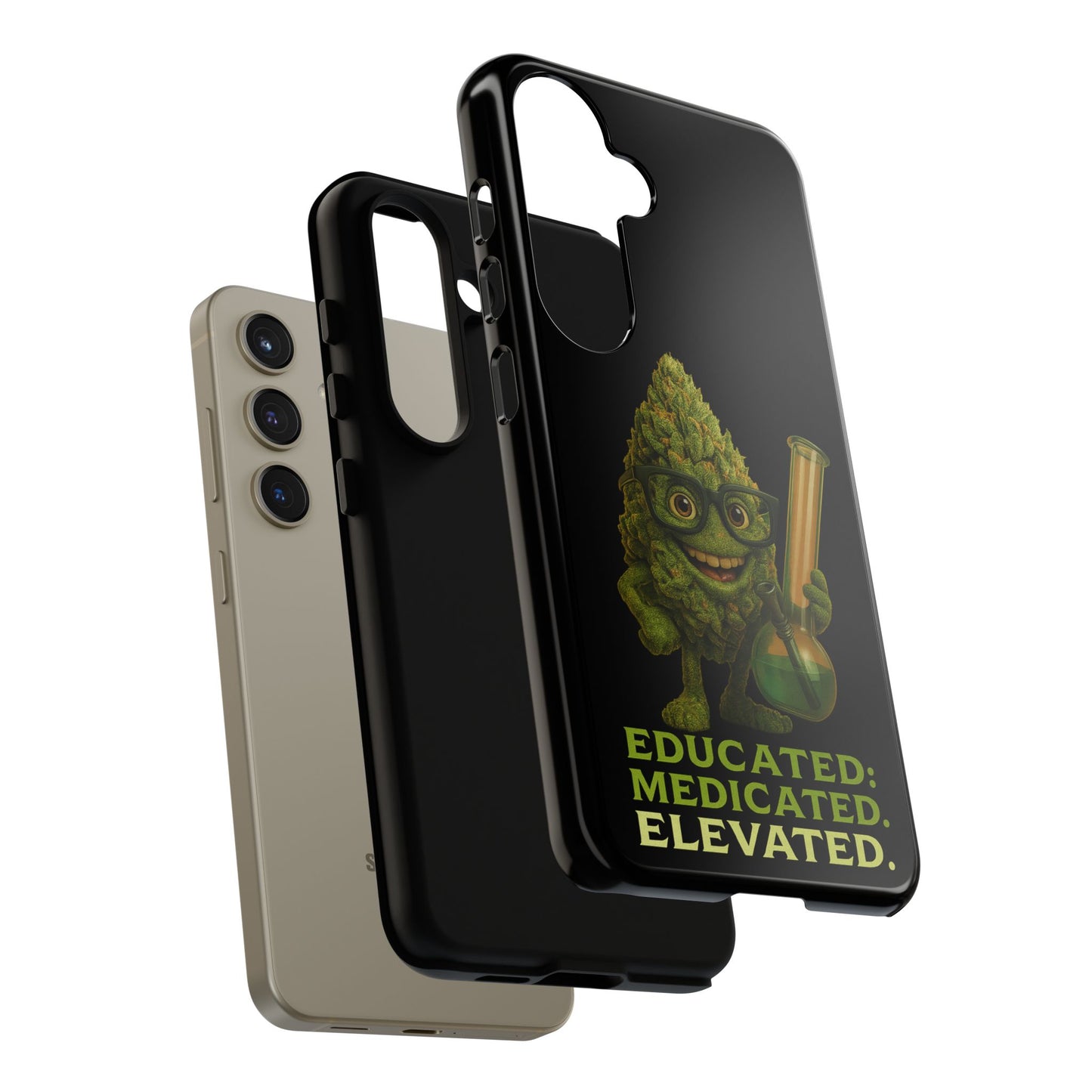 Phone Case — "Educated. Medicated. Elevated." Cute Bud Scientist Design