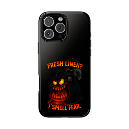Phone Case — 'Fresh Linen? I Smell Fear.' Spooky Pumpkin Horror Protective Case