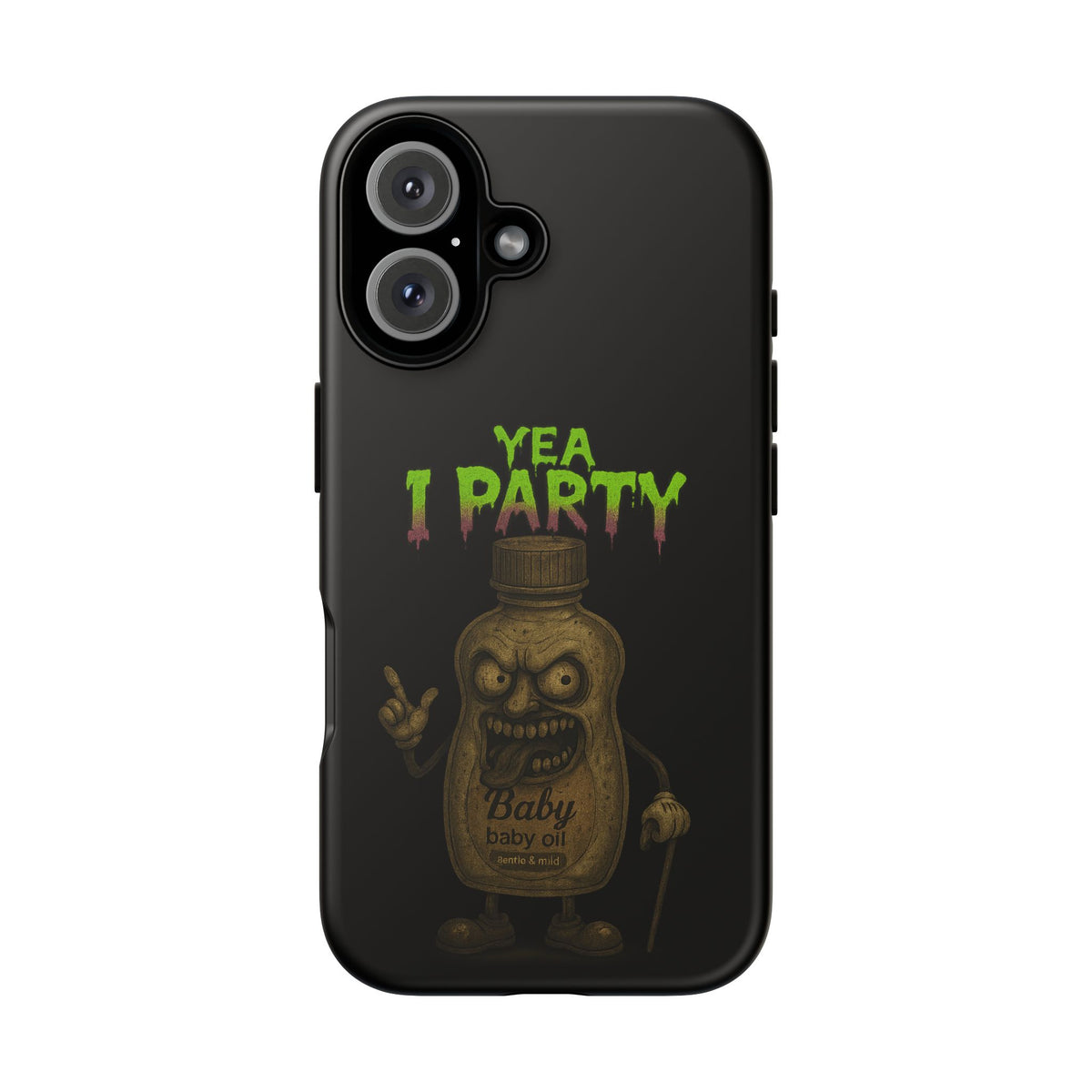 Phone Case — 'Yea I Party' Creepy Baby Bottle Graphic