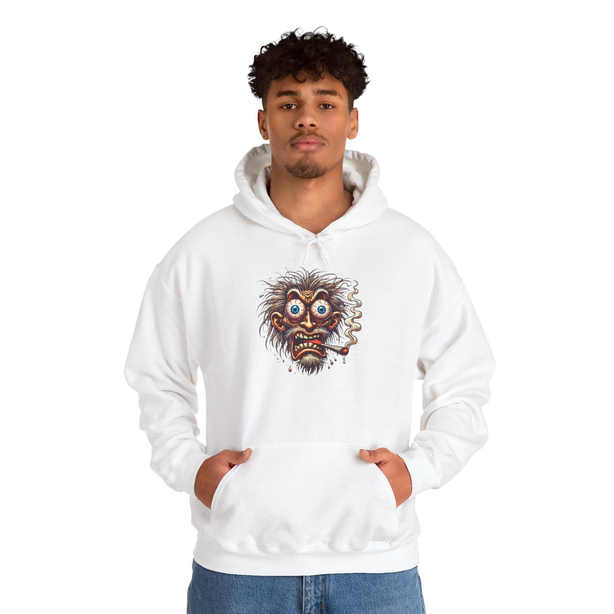 Hoodie — Freaky Monster Face Graphic Pullover