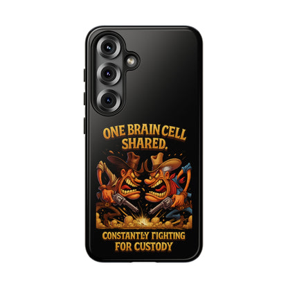 Phone Case — 'One Braincell Shared, Constantly Fighting for Custody' Funny Rivalry Cartoon