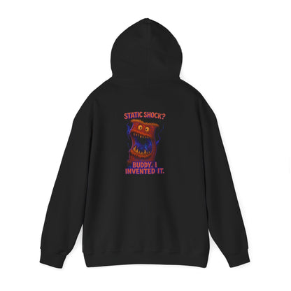 Hoodie — Playful 'Buddy Invented' Cartoon Owl Graphic Pullover