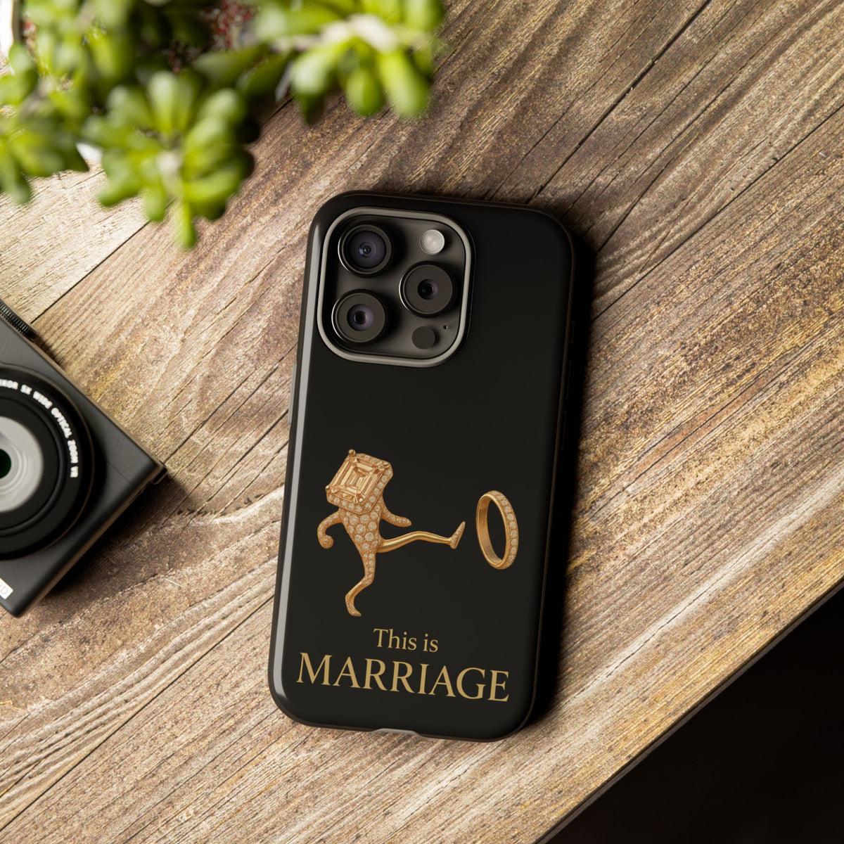 Phone Case - ‘This is Marriage’ Gold Ring Cartoon Design