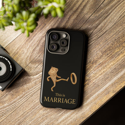 Phone Case - ‘This is Marriage’ Gold Ring Cartoon Design