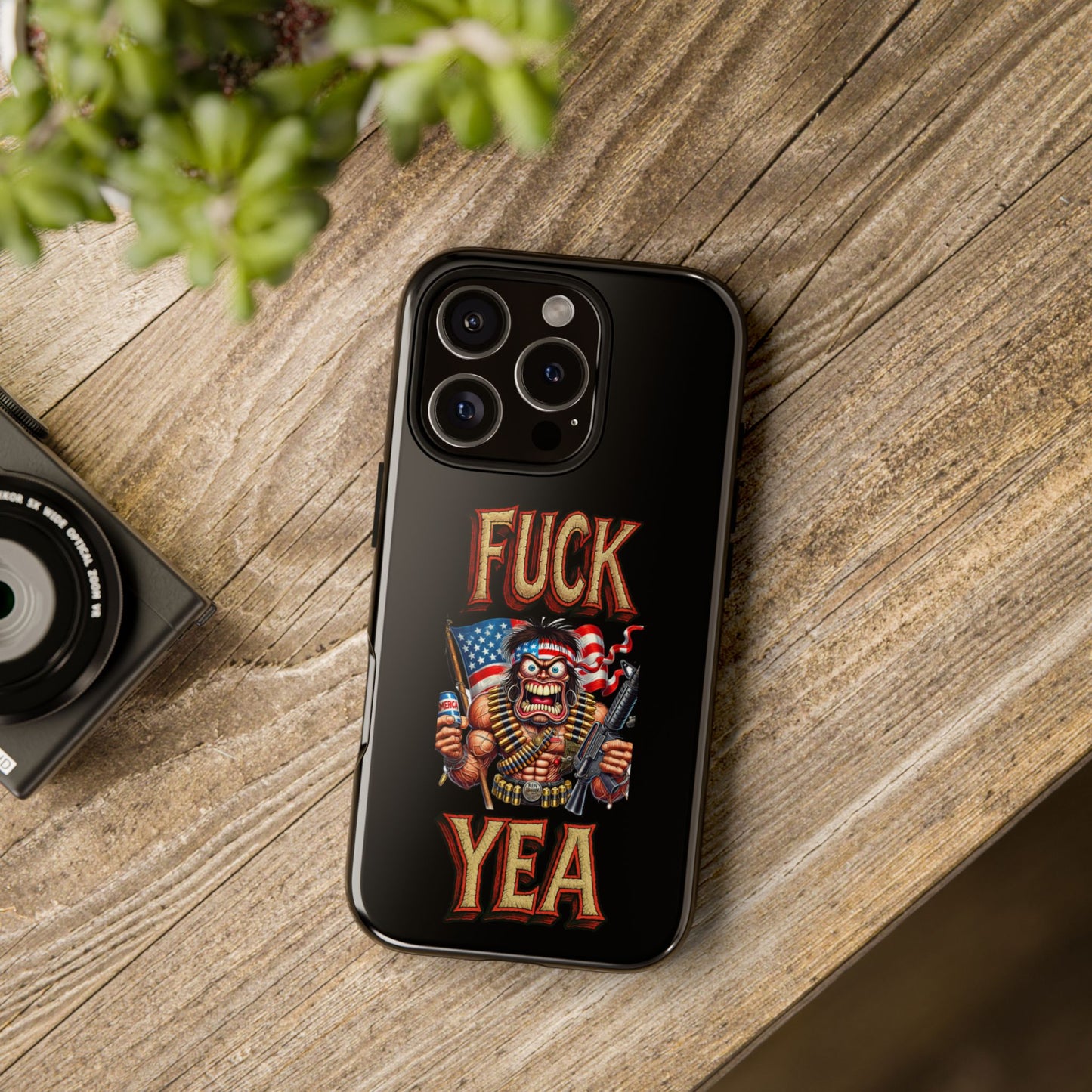 Phone Case — "FUCK YEA" Patriotic Skeleton Soldier Graphic