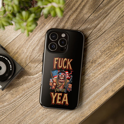 Phone Case — "FUCK YEA" Patriotic Skeleton Soldier Graphic