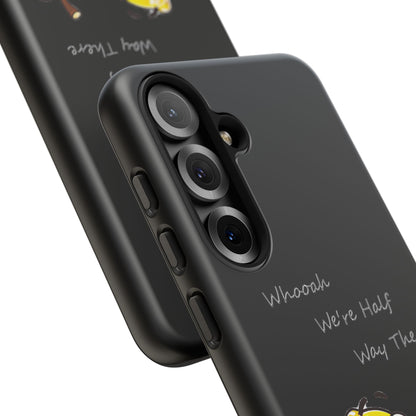 Phone Case - Playful Pear & Lemon Illustration with “Whooah We're Half Way There”