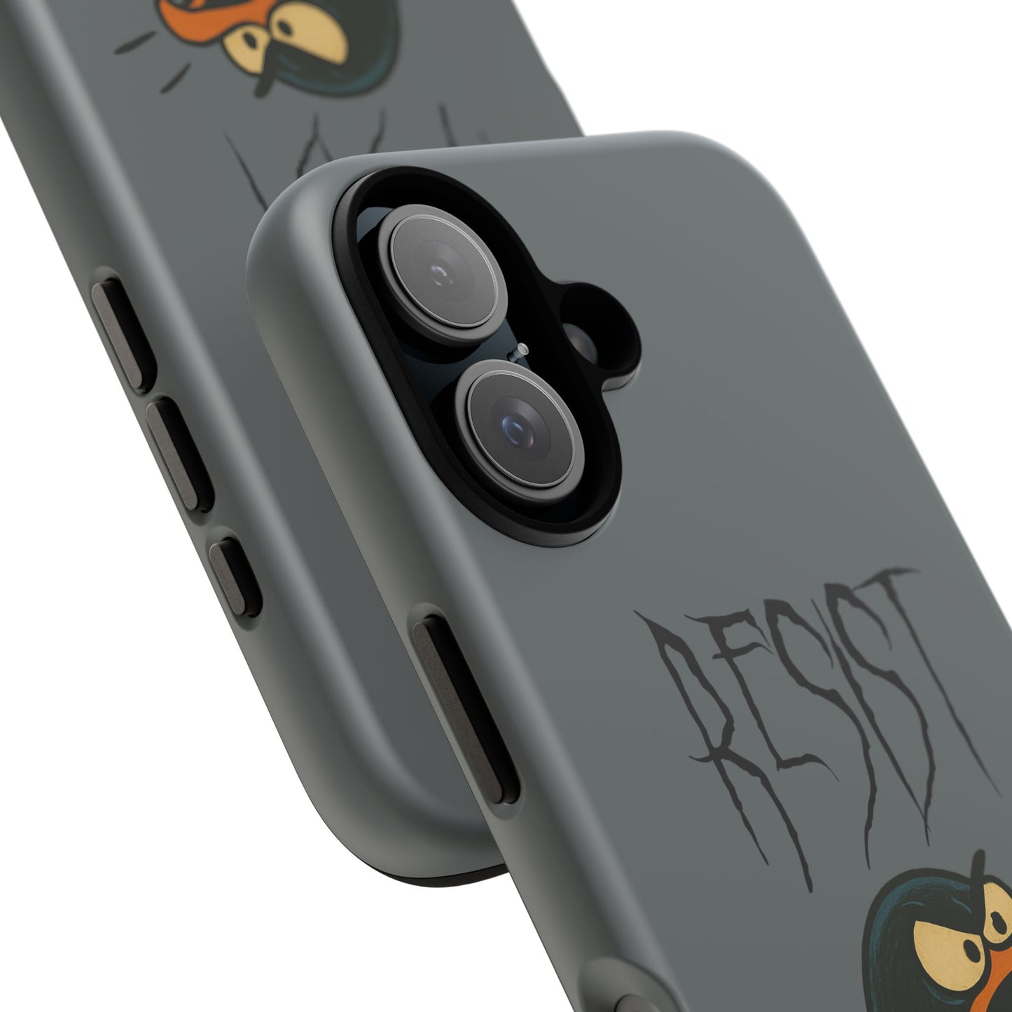 Resist Angry Penguin Phone Case — Protective iPhone Case with Bold Cartoon Design