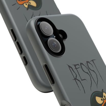 Resist Angry Penguin Phone Case — Protective iPhone Case with Bold Cartoon Design