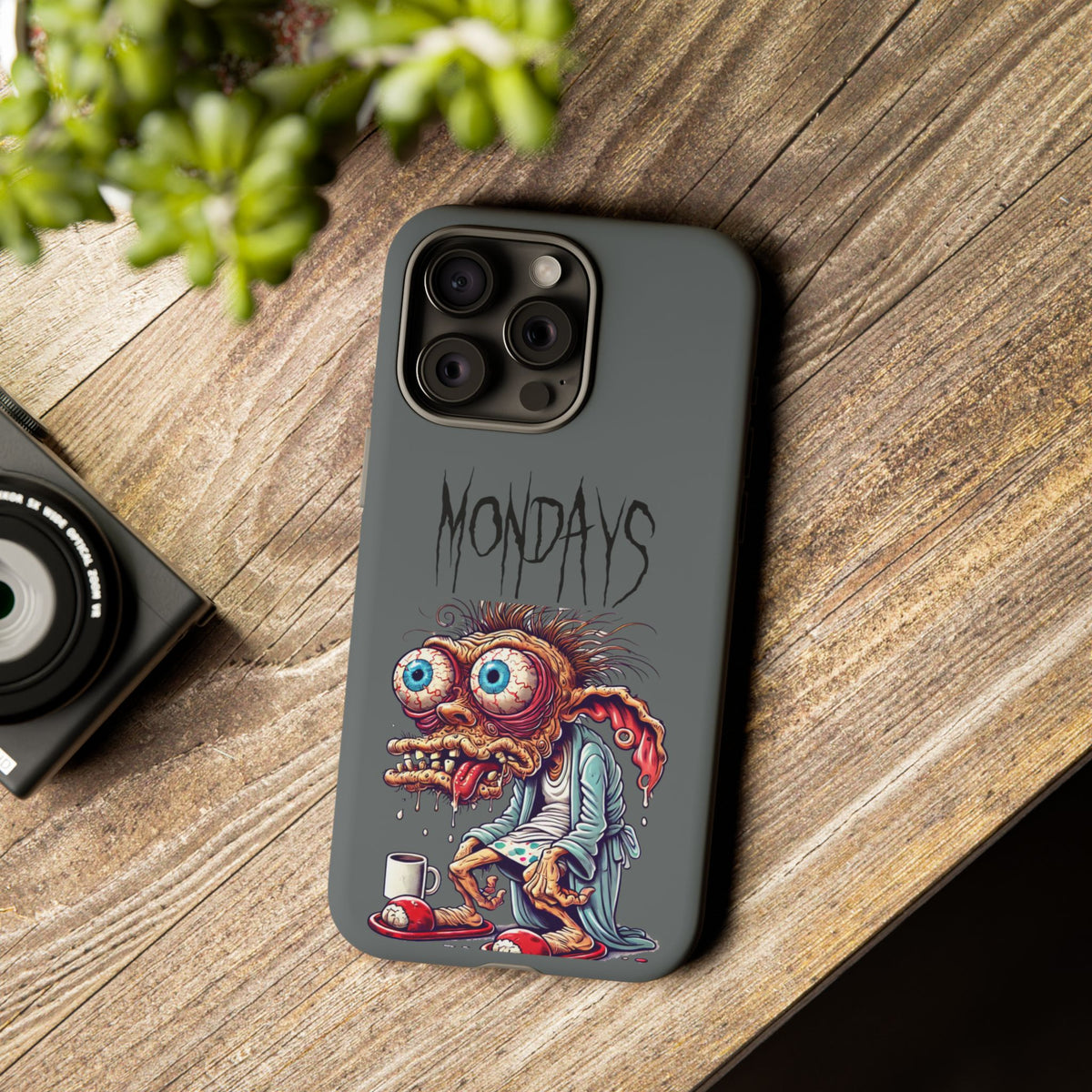 Mondays Zombie Character Phone Case – Funny Groggy Coffee Phone Cover