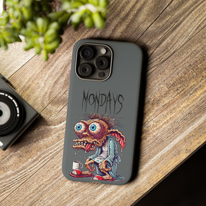 Mondays Zombie Character Phone Case – Funny Groggy Coffee Phone Cover