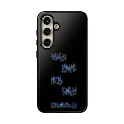 Phone Case — Blue Neon Graffiti "Tough Cases" Protective Cover