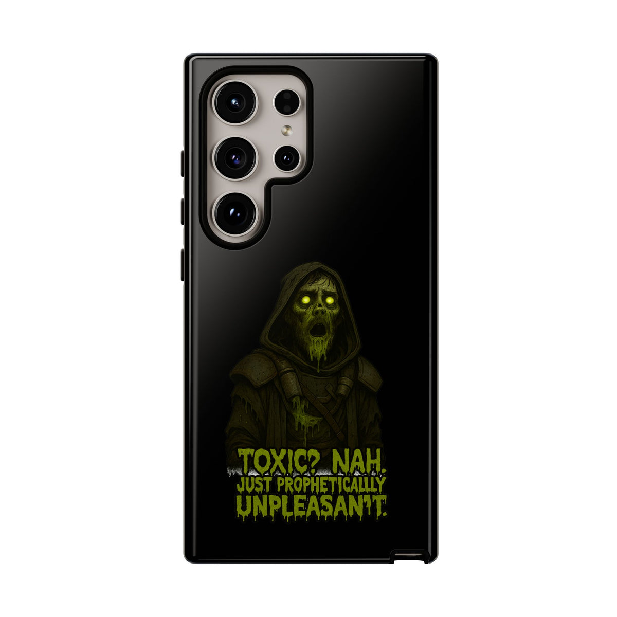 Phone Case — 'Toxic? Nah, Just Prophetically Unpleasant' Neon Grim Reaper Protective Cover